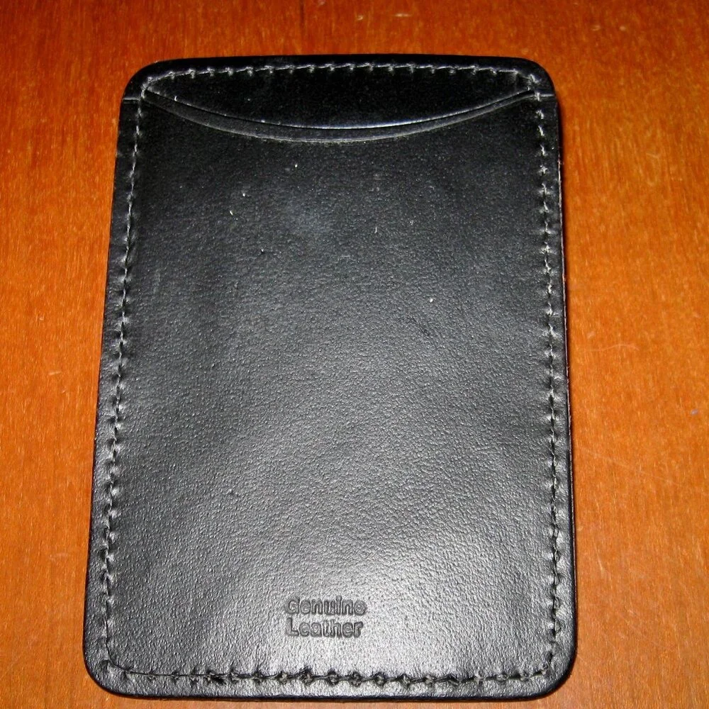 Golf Theme Leather Metal Money Clip Embossed Golfer Slip Pocket for Credit Card